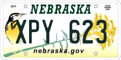 NE license plate XPY623