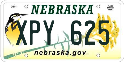 NE license plate XPY625