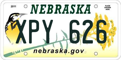 NE license plate XPY626