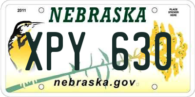 NE license plate XPY630