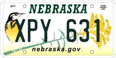 NE license plate XPY631