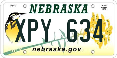 NE license plate XPY634