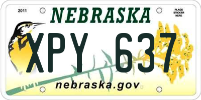 NE license plate XPY637