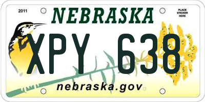NE license plate XPY638