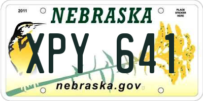 NE license plate XPY641