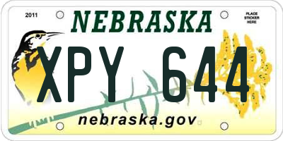 NE license plate XPY644