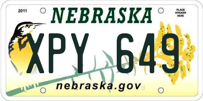 NE license plate XPY649