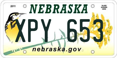 NE license plate XPY653