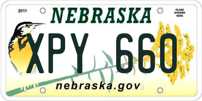 NE license plate XPY660