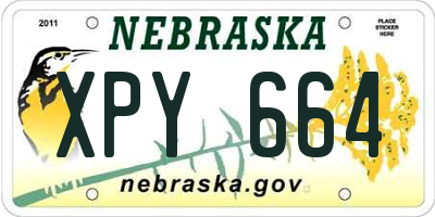NE license plate XPY664