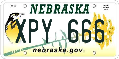 NE license plate XPY666