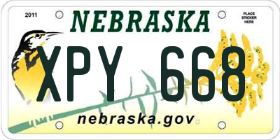 NE license plate XPY668