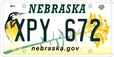 NE license plate XPY672