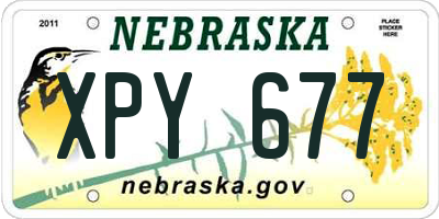 NE license plate XPY677