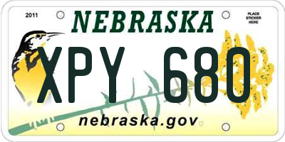 NE license plate XPY680