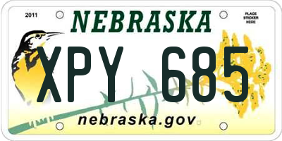NE license plate XPY685