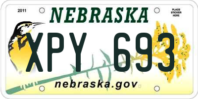 NE license plate XPY693