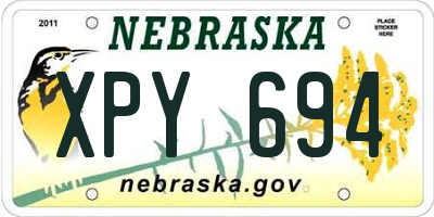 NE license plate XPY694