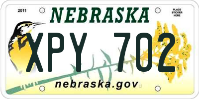 NE license plate XPY702