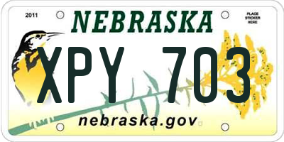 NE license plate XPY703