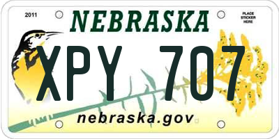 NE license plate XPY707