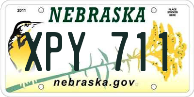NE license plate XPY711