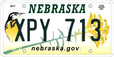 NE license plate XPY713