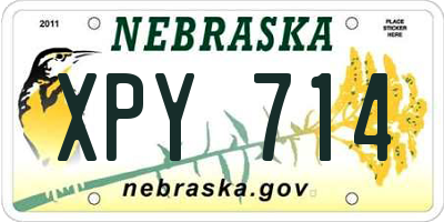 NE license plate XPY714