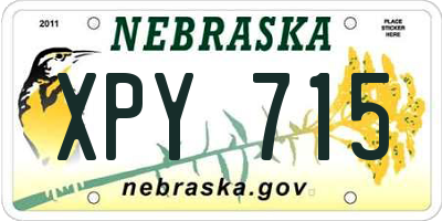 NE license plate XPY715