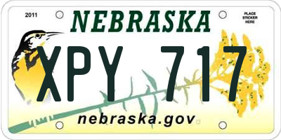NE license plate XPY717