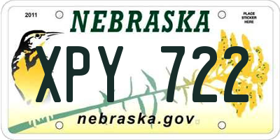 NE license plate XPY722
