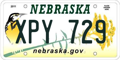 NE license plate XPY729