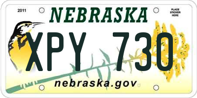 NE license plate XPY730