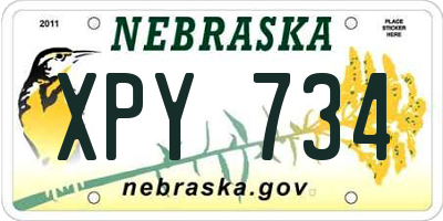 NE license plate XPY734