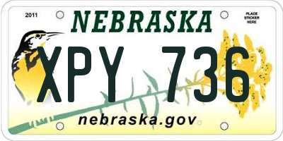 NE license plate XPY736