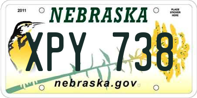 NE license plate XPY738