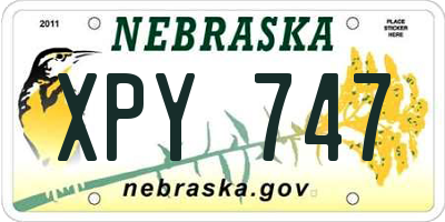 NE license plate XPY747