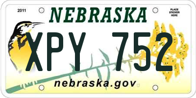 NE license plate XPY752
