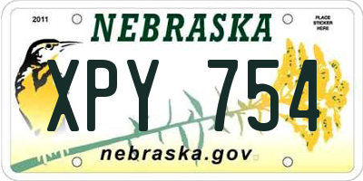 NE license plate XPY754