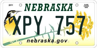 NE license plate XPY757