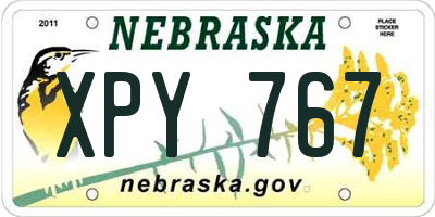 NE license plate XPY767