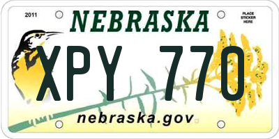 NE license plate XPY770