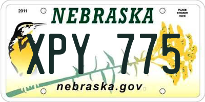 NE license plate XPY775