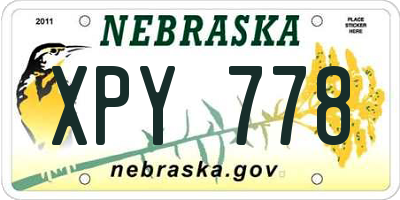 NE license plate XPY778