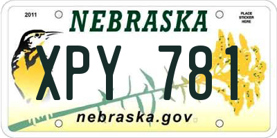 NE license plate XPY781