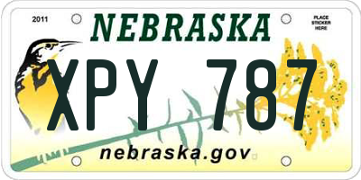 NE license plate XPY787