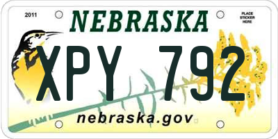 NE license plate XPY792
