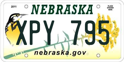 NE license plate XPY795