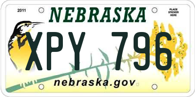 NE license plate XPY796