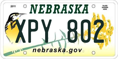 NE license plate XPY802